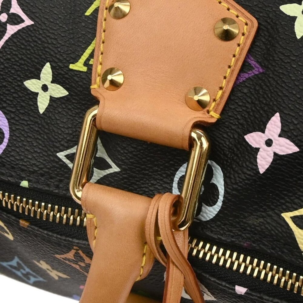Louis Vuitton Black Monogram Multicolor Speedy 30 Handbag M92642 SD1004 135452 - Picture 6 of 10